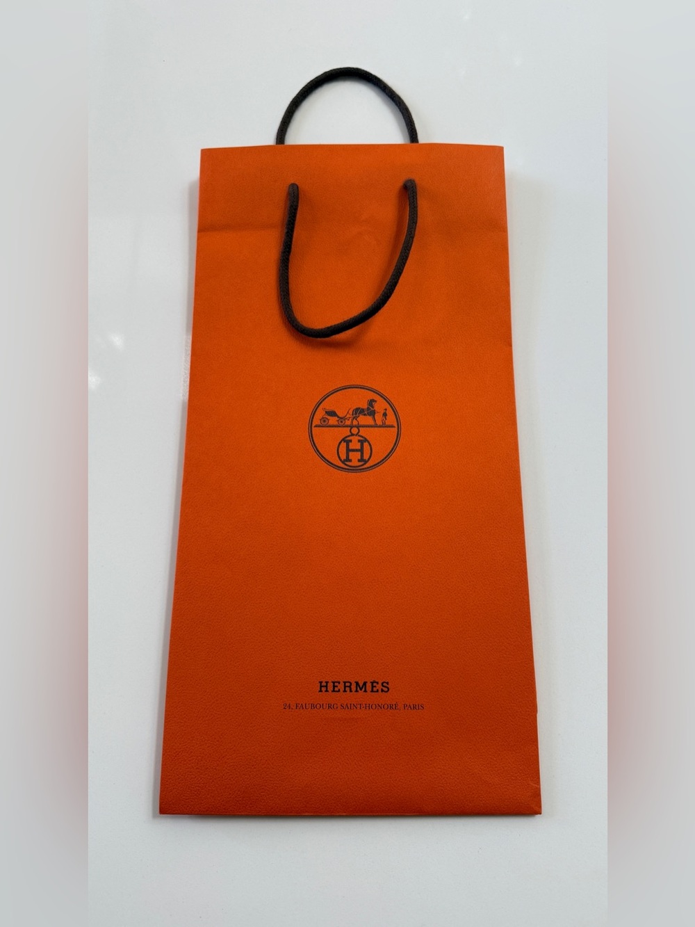 Authentic Hermes Orange Shopping Bag Empty Approx 8" x 16.5" x 4"